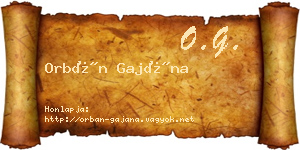 Orbán Gajána névjegykártya